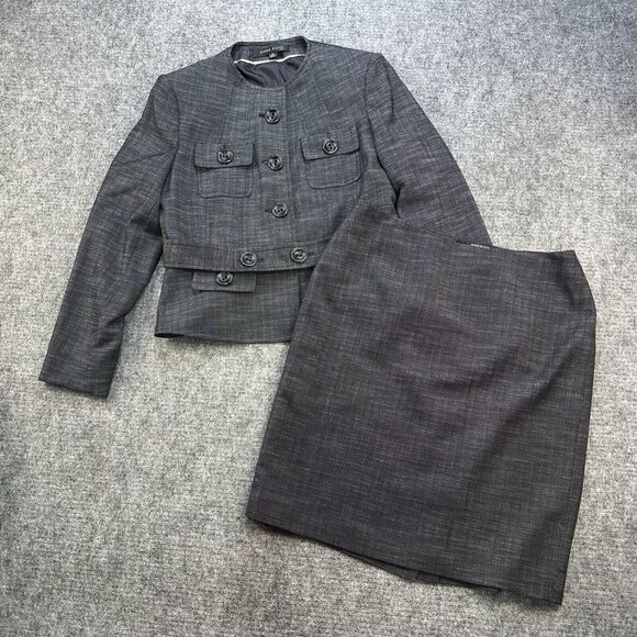 Anne Klein Dresses & Skirts - Anne Klein Skirt Suit Women 8P Petite Black White Belt Career Office Corp